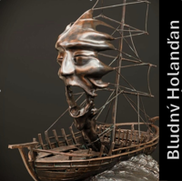 Bronzový Bludný Holanďan od akademického sochaře Daniela Janece MgA.